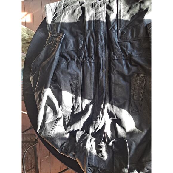 Comint mens black leather jacket winter coat size XL - Picture 3 of 9